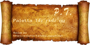 Paletta Tárkány névjegykártya