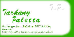 tarkany paletta business card